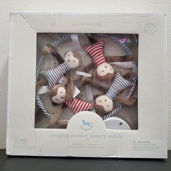 New Pottery Barn‎ Baby Swinging Monkey Nursery Mobile - Picture 1 of 5